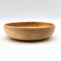 ss7809　オケクラフト ボウル21cm エゾマツ 木製 白い器 置戸町 OKE-CRAFT 天然木 菓子鉢 無地 無垢 菓子皿 菓子器 未使用品の画像