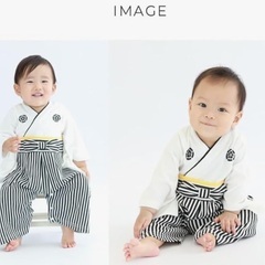 ベビー 袴 Aenak ロンパース80 男の子 お食い初め　の画像