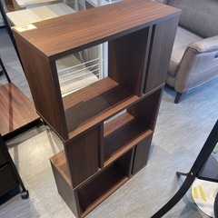 【S字型シェルフ】【棚】【ブラウン】クリーニング済み【管理番号31022】野の画像