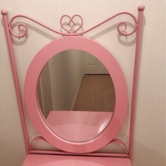 【最終価格！】姫系💗ハートモチーフ付きピンクドレッサー＆チェアセット ミラー付きの画像