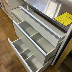 【ジャングルジャングル深井店】★キャスター付レンジボード ホワイト 白 レンジボード キッチン家具 堺市（中区 堺区 東区 西区 南区 北区）和泉市 河内長野市 富田林市 松原市 狭山市 深井 【FU2796】の画像