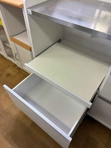 【ジャングルジャングル深井店】★キャスター付レンジボード ホワイト 白 レンジボード キッチン家具 堺市（中区 堺区 東区 西区 南区 北区）和泉市 河内長野市 富田林市 松原市 狭山市 深井 【FU2796】