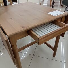 ★リユースのサカイ日立店★HJ8098 IKEA テーブル ナチュラルブラウン H73×D78×W65～123 クリーニング済み の画像