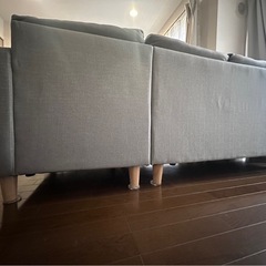 ソファー 3人掛け　　オットマンつき付きの画像