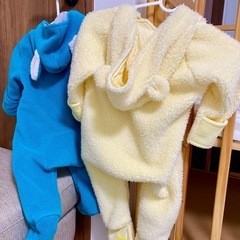 【2枚セット】もこもこカバーオール　50-70サイズの画像