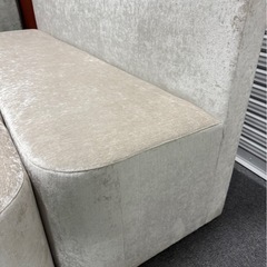 展示品　オットマン付きファブリックソファ　大型ソファ　ベロア調の画像