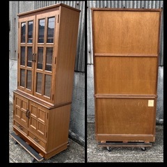 アンティーク調書棚　収納家具　昭和レトロ　の画像
