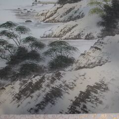 [1635] 掛け軸 山水画 春山作 古美術 日本画 風景の画像