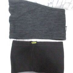 ( M-985 )ネックウォーマー UNIQLO umbro ユニクロ アンブロ ２個セット まとめて ブラック 黒 ダークグレー 361-400046 中古の画像