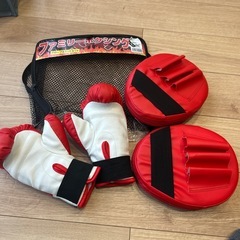 【美品】ファミリーボクシング グローブ＆ミットセット カインズ購入 運動不足解消に！の画像