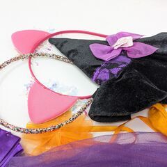 ハロウィン グッズ カチューシャ 髪飾り フェルトバッグ セットの画像