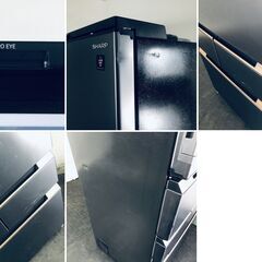 ID:rg221054 【自社配送エリア内限定】シャープ SHARP 冷蔵庫 ファミリー 中古 2021年製 4ドア 457L ダークメタル ファン式 右開き SJ-MW46H-H  【リユース品：状態B】【送料無料】【設置費用無料】の画像