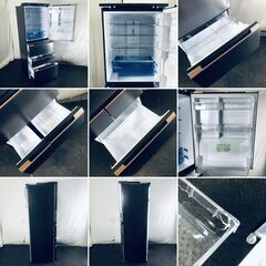 ID:rg221054 【自社配送エリア内限定】シャープ SHARP 冷蔵庫 ファミリー 中古 2021年製 4ドア 457L ダークメタル ファン式 右開き SJ-MW46H-H  【リユース品：状態B】【送料無料】【設置費用無料】の画像