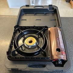 サ2510-298 Iwatani ケース付き カセットフー カセットこんろ 風まるII ウインドブレイクこんろ CB-KZ-2 ブラウン 動作未確認 キズ汚れ有りの画像