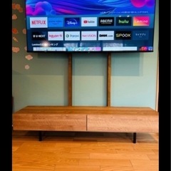 テレビボード　180cm  テレビラック　大川家具　ロウヤ　ナチュラルの画像