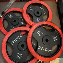 バーベルラックとプレートシャフトセットの画像