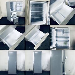 ID:rg221022 【自社配送エリア内限定】アクア AQUA 冷蔵庫 ファミリー 中古 2021年製 4ドア 355L ブライトシルバー ファン式 右開き AQR-36K(S)  【リユース品：状態C】【送料無料】【設置費用無料】の画像