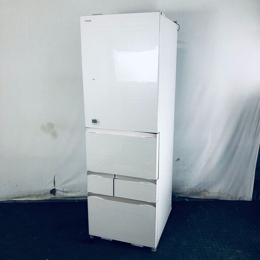 ID:rf00211 【自社配送エリア内限定】東芝 TOSHIBA 冷蔵庫 ファミリー 中古 2019年製 5ドア 465L ラピスアイボリー ファン式 右開き GR-R470GW(ZC)  【リユース品：状態B】【送料無料】【設置費用無料】