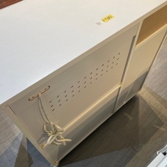 配達可【キッチンカウンター】【レンジ台】【白】※ダメージ有★クリーニング済み【管理番号31022】野の画像