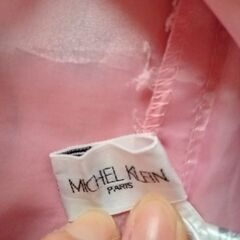 MICHEL KLEIN ピンク 花蔦柄 フリル ノースリーブ ワンピース サイズ38の画像