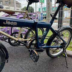 J3101【リユースのサカイ柏店】　ON15　JEEP　ジープ　２０インチ軽快　折りたたみ自転車　６段変速　ﾌﾞﾙｰ　★店頭にて試乗可★ 簡易クリーニング済　　 中古自転車 　流山市  松戸市 我孫子市 鎌ヶ谷市 船橋市 守谷市 取手市　の画像
