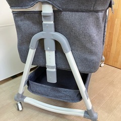 折りたたみ ベビーベッド グレー 添い寝ベッドの画像