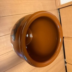 久松　日本製 常滑焼 丸壺3号 蓋付きの画像