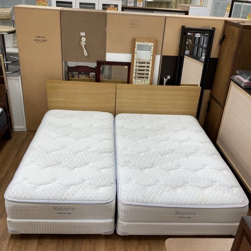 ?年末までの期間限定！ 50％OFFの限定値下げ！? S166 大塚家具 REGALIA KINGSDOWN セミダブル＆シングルベッ