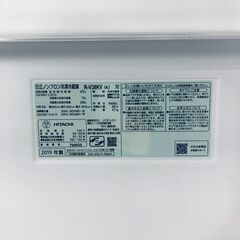 ID:rc12842 【自社配送エリア内限定】日立 HITACHI 冷蔵庫 ファミリー 中古 2019年製 3ドア 375L ブリリアントブラック ファン式 右開き R-V38KV(K)  【リユース品：状態B】【送料無料】【設置費用無料】の画像