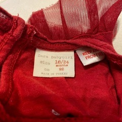 ZARA baby 赤 ベビー長袖 90の画像