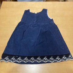 女児110サイズ相当・ハンドメイドワンピース(ネイビー)の画像