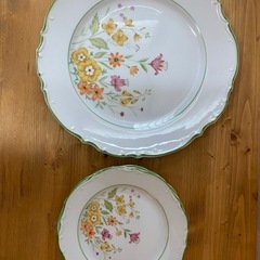 レトロ　大皿×1枚・ケーキ皿×5枚の画像