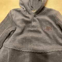 女児100サイズ・フリース風パーカーワンピース(チャコールブラウン)の画像