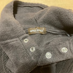女児100サイズ・フリース風パーカーワンピース(チャコールブラウン)の画像