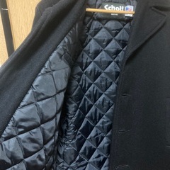 美品 ショット schott ウール シングル ピーコート 38 ダークネイビーの画像