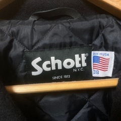 美品 ショット schott ウール シングル ピーコート 38 ダークネイビーの画像