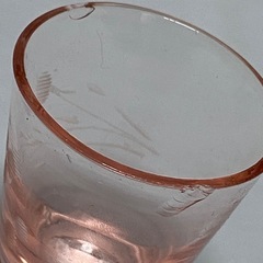 昭和レトロ食器　花のような切子が入った大正から昭和初期のショットグラス(おちょこ) 気泡 お猪口　の新品デッドストック12個セットの画像