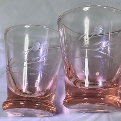 昭和レトロ食器　花のような切子が入った大正から昭和初期のショットグラス(おちょこ) 気泡 お猪口　の新品デッドストック12個セットの画像