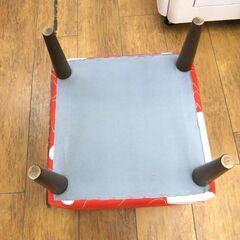 イス スツール シンプル ハート柄 40cm×40cm レッド系 中古 ファブリックスツール 札幌市厚別区 厚別店の画像