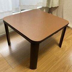 冬に必携　脚4本たためて収納便利なフラットヒーターテーブル(継ぎ脚5cmも付属）の画像