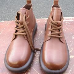 ☆卒業式の袴用ブーツ MD-A-22611-BROWN-25ブーティー ショートブーツ 25cm◆卒業袴にピッタリの画像