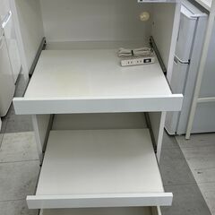 ★リユースのサカイ千葉中央店★  レンジ台 ホワイト H118×D47×W60 クリーニング済み TC5028の画像