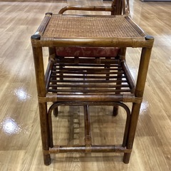 ラタンチェア　サイドテーブル付き【町田市再生家具】252102の画像