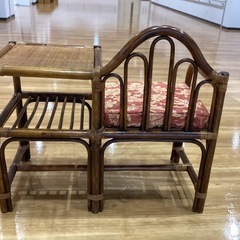 ラタンチェア　サイドテーブル付き【町田市再生家具】252102の画像