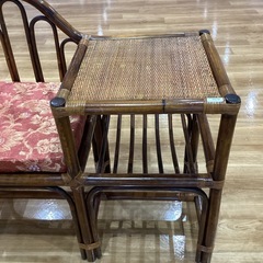 ラタンチェア　サイドテーブル付き【町田市再生家具】252102の画像