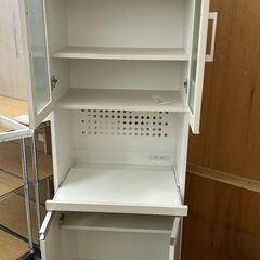 ★リユースのサカイ千葉中央店★  レンジ台 ホワイト H180×D40×W60 クリーニング済み TC5031の画像