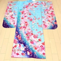振袖　水色×ピンクの画像