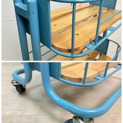 MASH BY CAGE ワゴン ブルー キッチンワゴン BCW-440 ランドリーワゴン ビーワイケージの画像