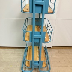 MASH BY CAGE ワゴン ブルー キッチンワゴン BCW-440 ランドリーワゴン ビーワイケージの画像