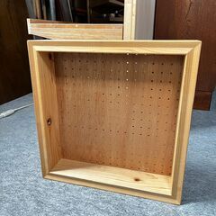 インテリア 木製有孔ボード 穴あきラック ボックスの画像
